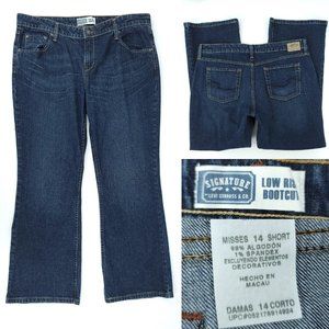 Levis Womens Misses 14 Short 37x28 Signature Low Rise Bootcut Dark Wash Jeans